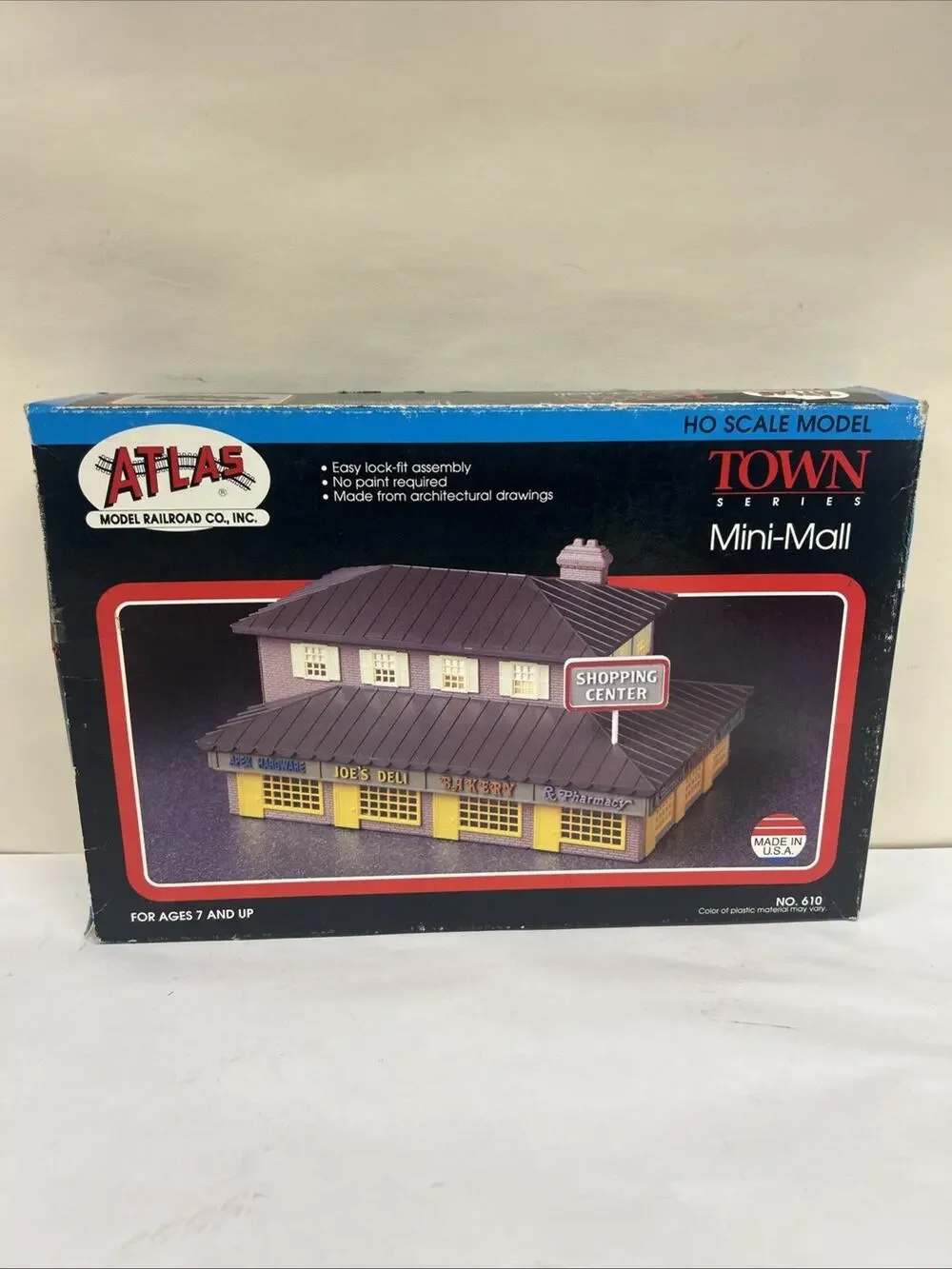 Atlas HO Scale 610 Town Series Mini Mall - Shopping Center Building Kit - NEW